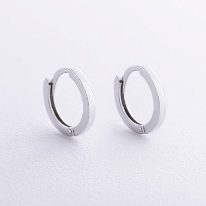 Серьги-кольца в белом золоте с08731
