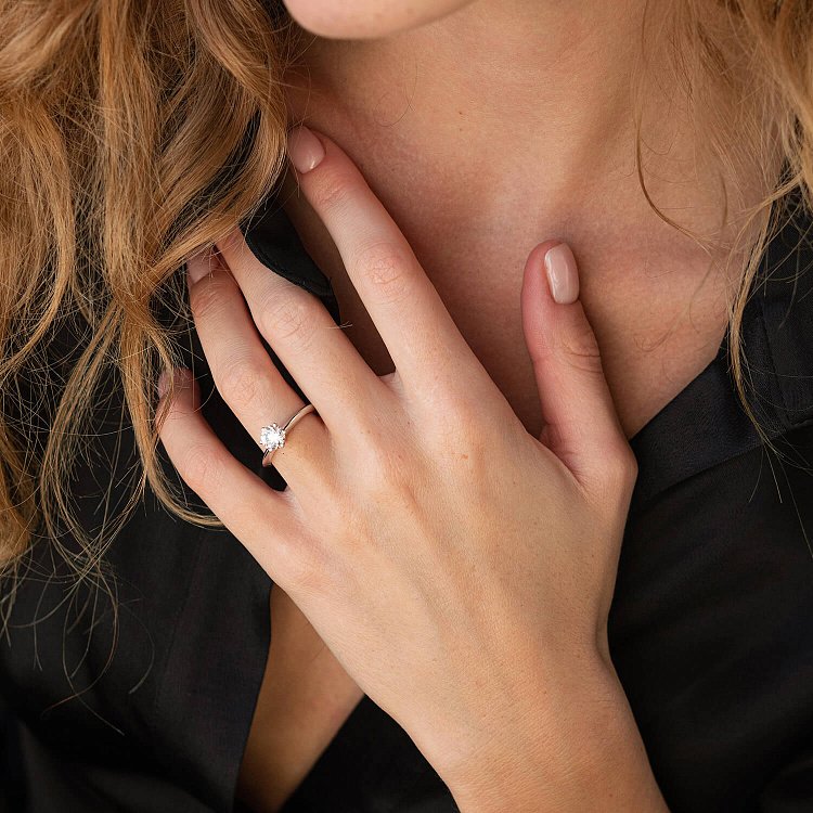 Заручальна золота каблучка з діамантом 228331121 від ювелірного магазину Онікс - 4