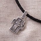 Срібний православний хрестик з чорнінням "Господь Вседержитель. Пророк Ілля в пустелі" 13660 от ювелирного магазина Оникс - 2