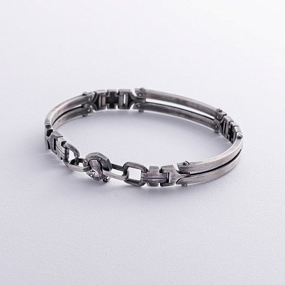 ﻿Мужской серебряный браслет (чернение) 1006 №6