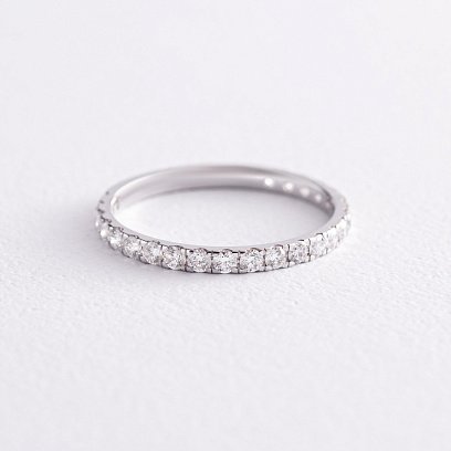 Каблучка доріжка  в білому золоті з діамантами 210451121 №3