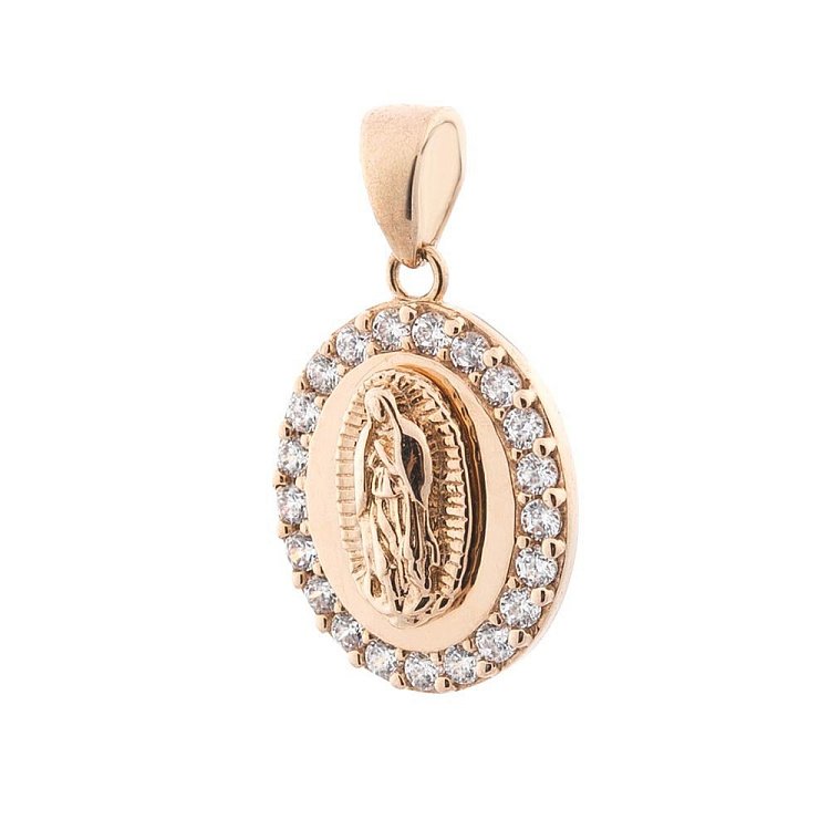 Золота ладанка з фіанітами п02965 від ювелірного магазину Онікс