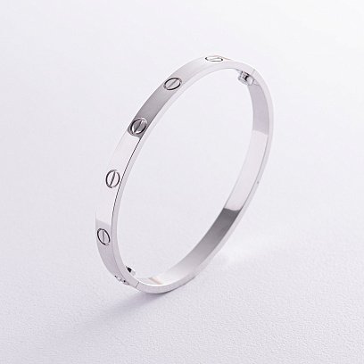 Жорсткий браслет "Love" у білому золоті б05459 №12