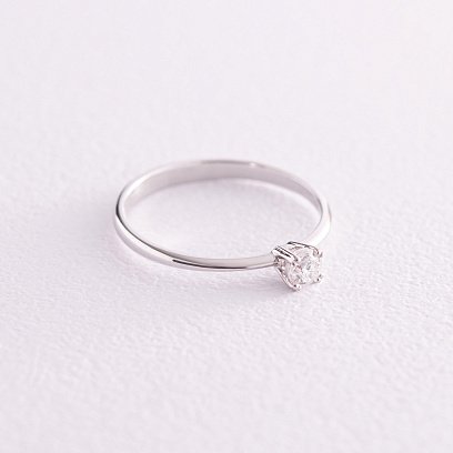 Помолвочное золотое кольцо с бриллиантом 228001121 №5