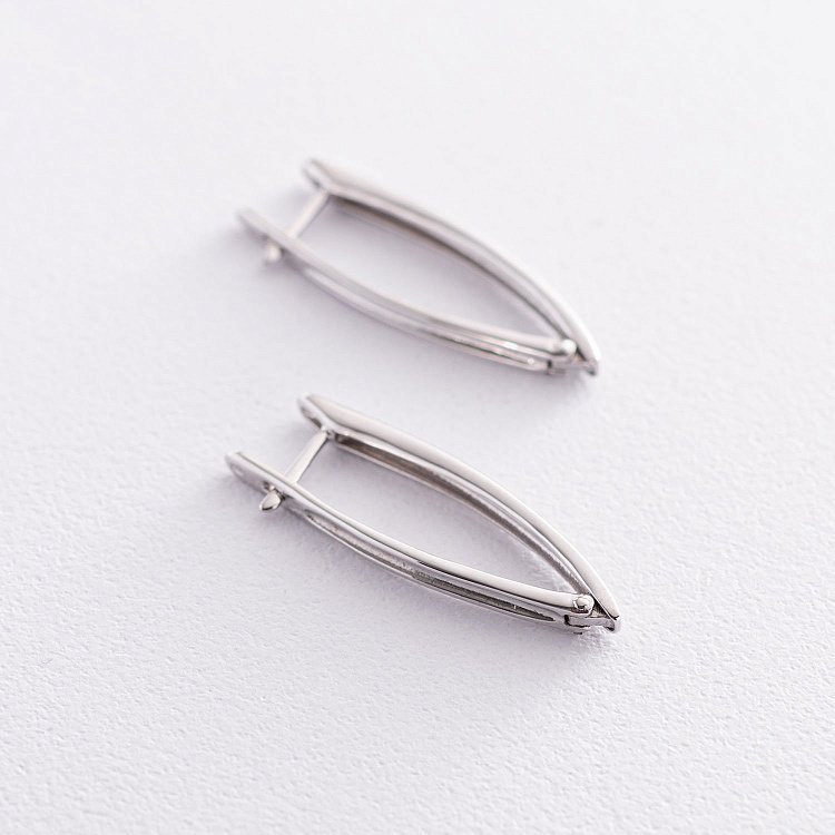 Серьги Минимализм в белом золоте с07193 от ювелирного магазина Оникс - 3