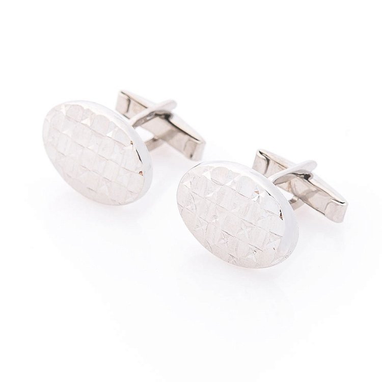 Мужские запонки из серебра (родий) 25058 от ювелирного магазина Оникс