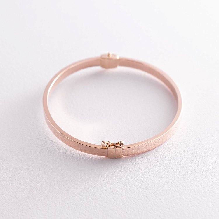 Жорсткий браслет Love з червоного золота б02244 від ювелірного магазину Онікс - 10