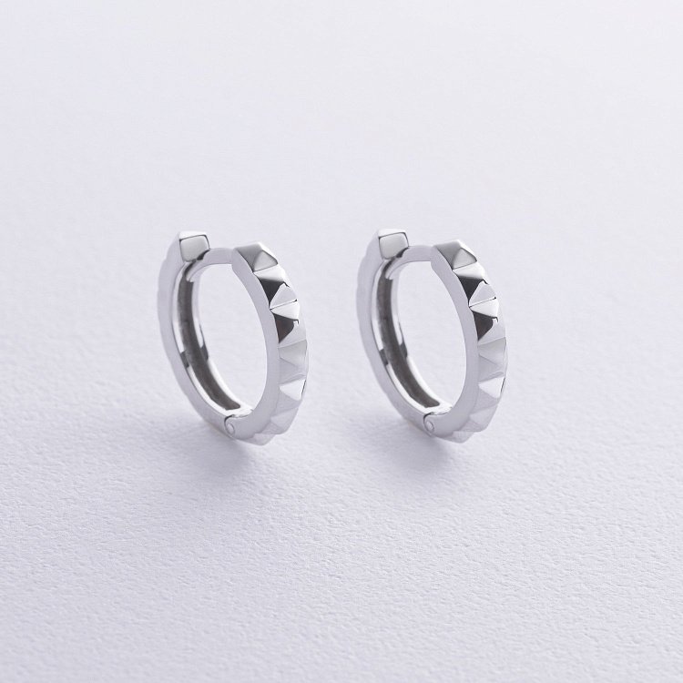 Сережки - кільця "Mona" у сріблі 7183 від ювелірного магазину Онікс