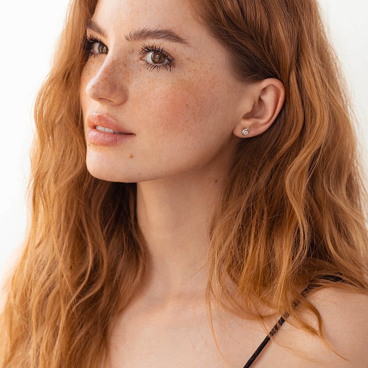 Золотые серьги - пусеты "Улитки" с бриллиантами 317251121 от ювелирного магазина Оникс - 3