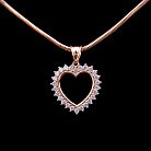 Золотая подвеска "Сердце" с фианитами п00809 от ювелирного магазина Оникс - 1