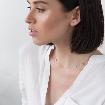 Золотое колье с фианитами кол01397 №2