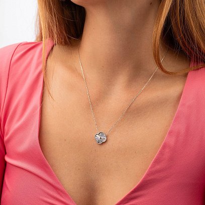 Кольє "Конюшина" в білому золоті кол02575 №2