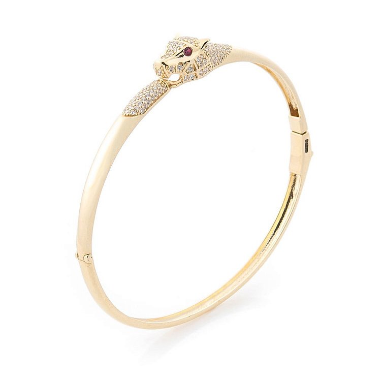 Золотой браслет "Пантера" (фианиты) б03480 от ювелирного магазина Оникс