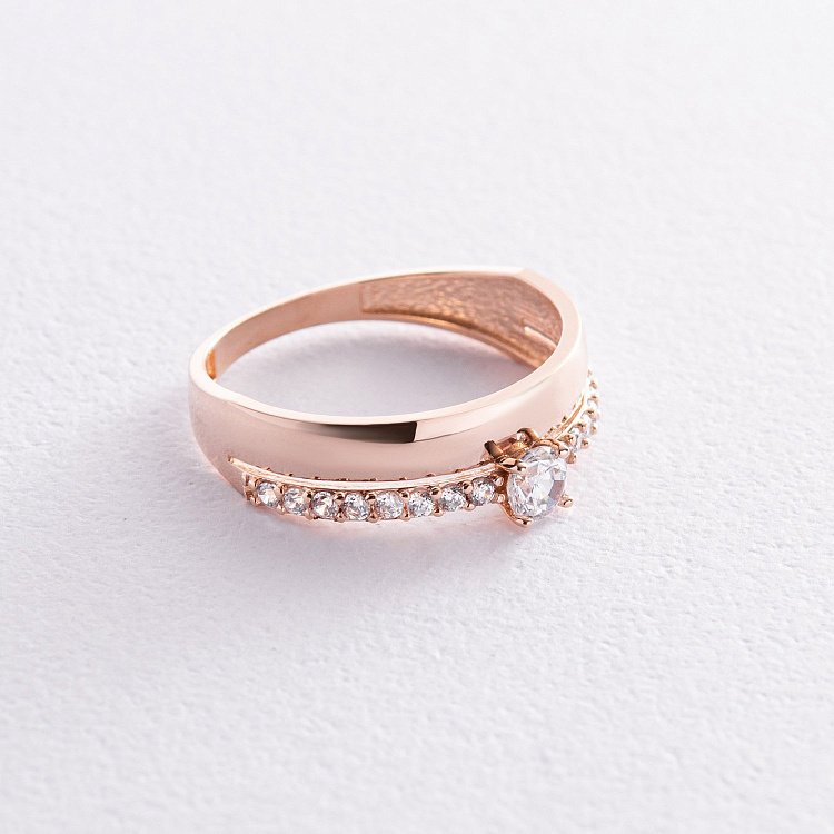 Золотое помолвочное кольцо с фианитами к07478 от ювелирного магазина Оникс - 4