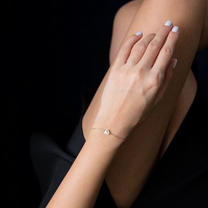 Браслет "Сердечко" в жовтому золоті б04551 №6