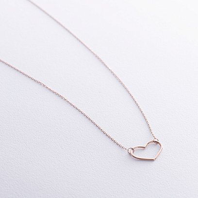 Колье "Сердечко" в красном золоте кол02471 №5