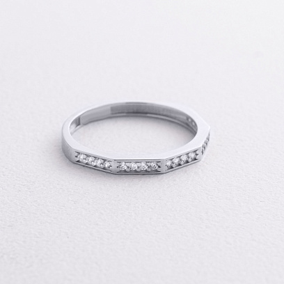 Каблучка "Далія" в білому золоті (фіаніти) к08053 №2