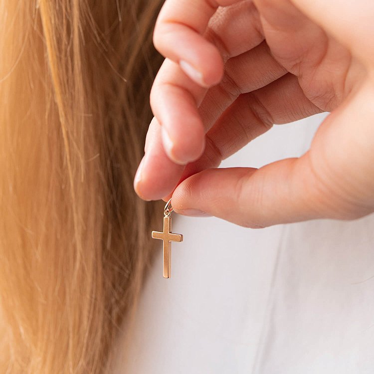 Хрестик у червоному золоті п03699 від ювелірного магазину Онікс - 1