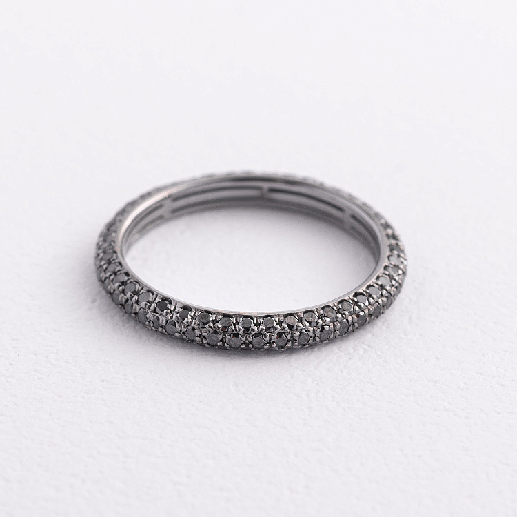 Золотое кольцо с черными бриллиантами кб0242sth от ювелирного магазина Оникс - 2