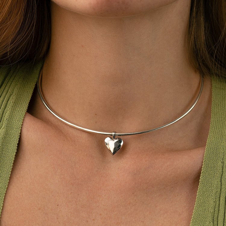 Серебряный кулон "Сердечко" (кулон под чокер) 1108 от ювелирного магазина Оникс