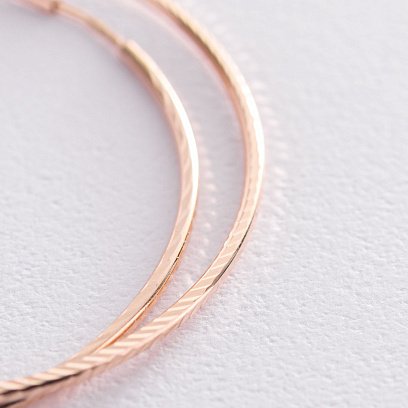 Сережки - кільця в червоному золоті (4.4 см) с07342 №3