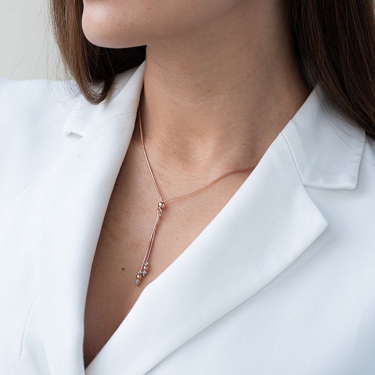 Золоте кольє "Вузлик" з кульками кол01804 від ювелірного магазину Онікс - 1