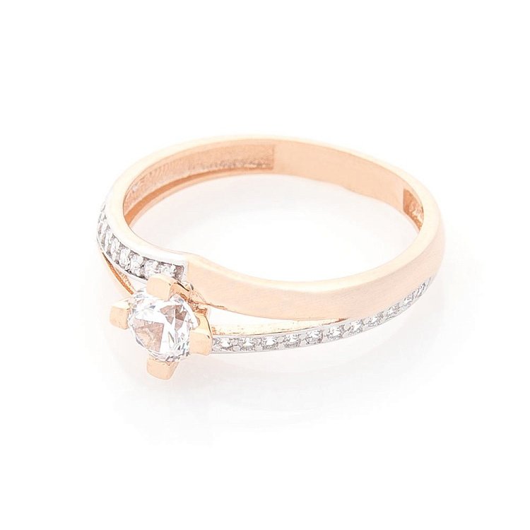 Золота заручальна каблучка (фіаніти) к03326 від ювелірного магазину Онікс - 3