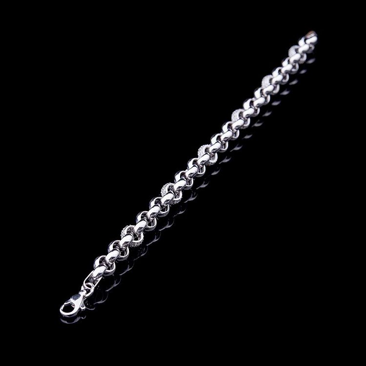 Золотий браслет з фіанітами б02102 від ювелірного магазину Онікс - 1