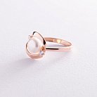 Золотое кольцо с жемчугом и фианитами к07211 от ювелирного магазина Оникс - 2