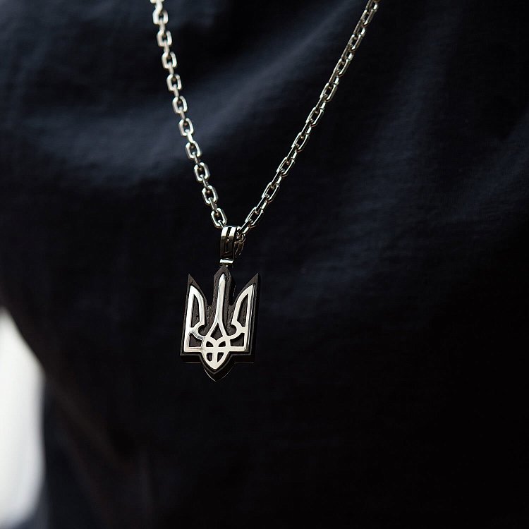 Срібний кулон "Герб України - Тризуб" з ебеновим деревом 959 від ювелірного магазину Онікс - 8