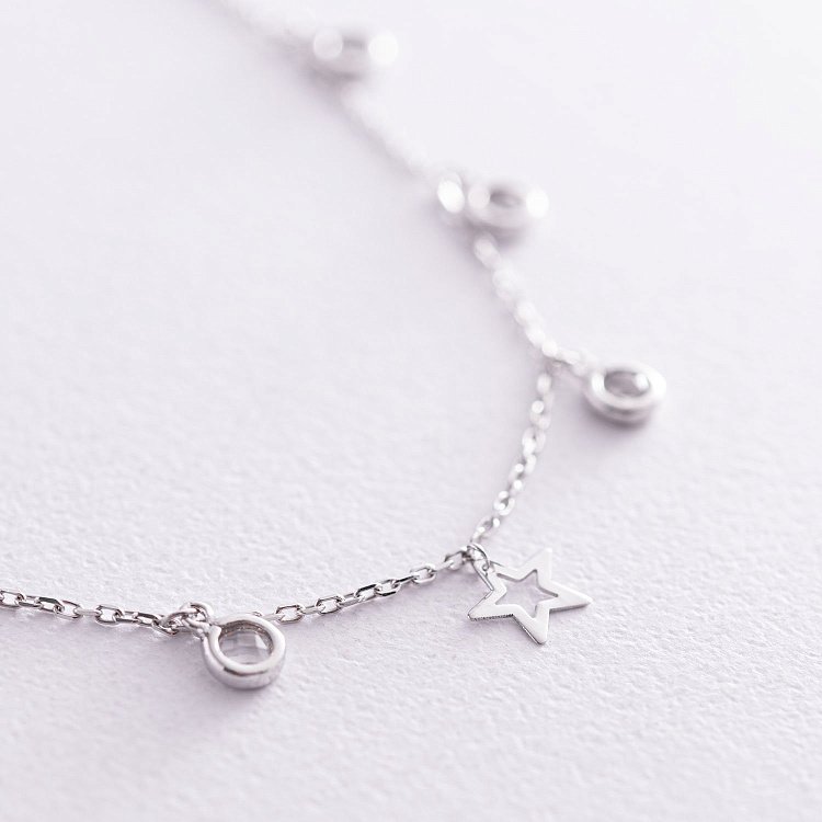 Золотое колье "Звездочка" с фианитами кол01393 от ювелирного магазина Оникс - 3