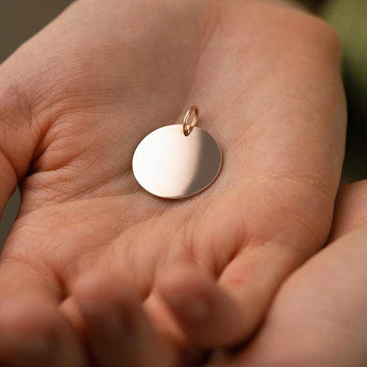 Кулон для гравіювання у червоному золоті (21 мм) п03102 від ювелірного магазину Онікс - 3