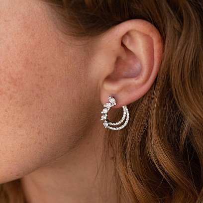 Золоті сережки "Крапельки" з діамантами сб0412cha №7