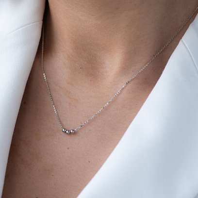 Срібне кольє "Кульки" 181095 №2