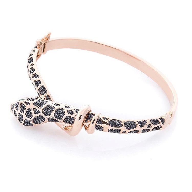 Золотой браслет "Змея" (фианиты) б03810 от ювелирного магазина Оникс - 1