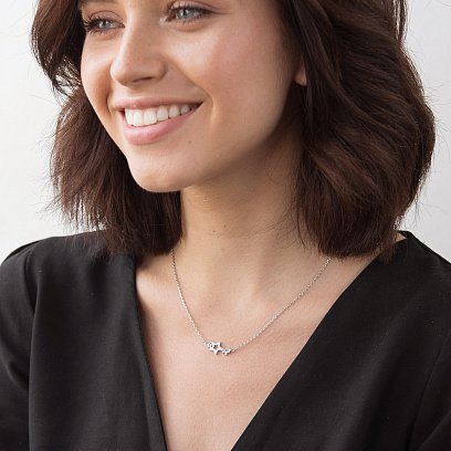 Срібне кольє "Зірочки" 18797 №3