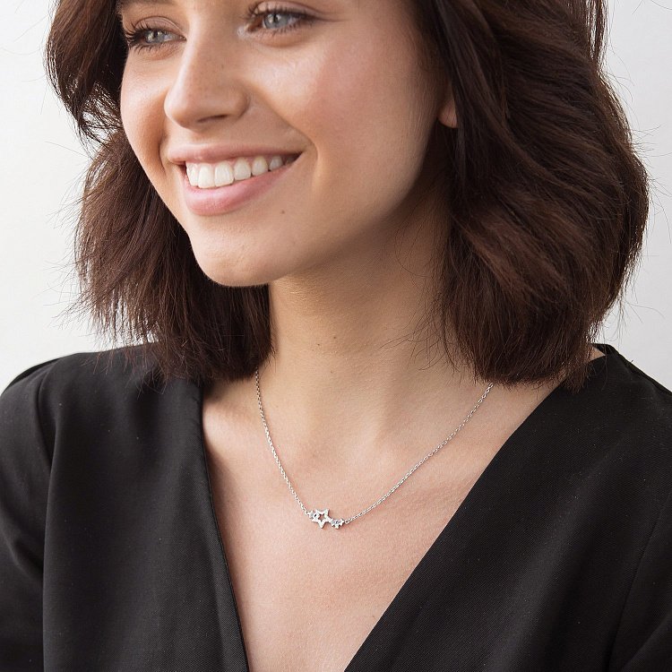 Срібне кольє "Зірочки" 18797 від ювелірного магазину Онікс - 2