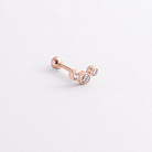 Одиночна золота сережка в хрящ вушка (фіаніти) з40069ч от ювелирного магазина Оникс - 2