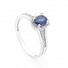 Золотое кольцо с синим сапфиром и бриллиантами C01299R от ювелирного магазина Оникс