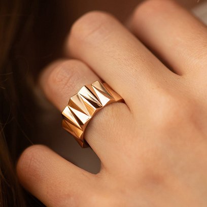 Широкое золотое кольцо "Christina" к08184 №3