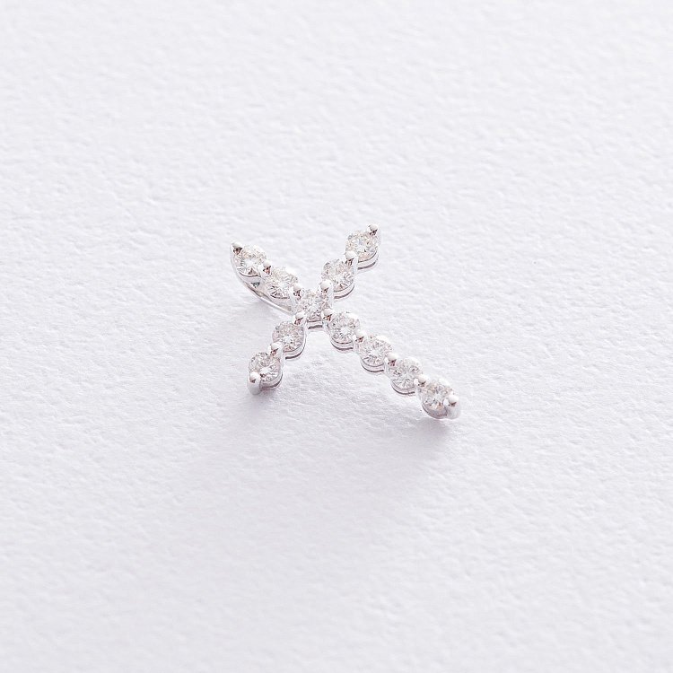 Золотий хрестик з діамантами п070 від ювелірного магазину Онікс