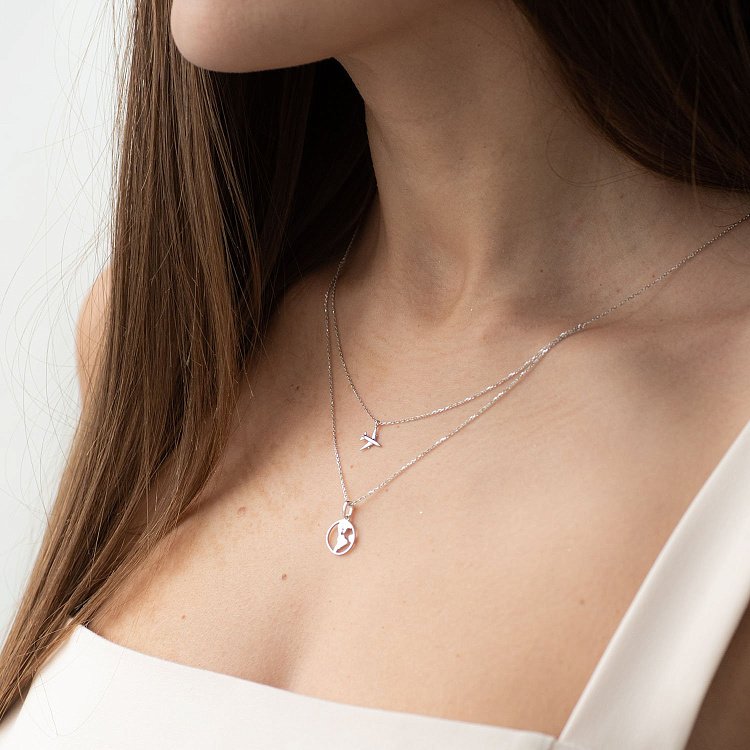 Колье в белом золоте "Кругосветное путешествие" кол01684 от ювелирного магазина Оникс - 6