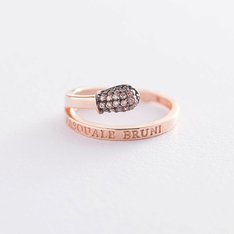 Золотое кольцо "Спичка" (фианиты) к06265 от ювелирного магазина Оникс