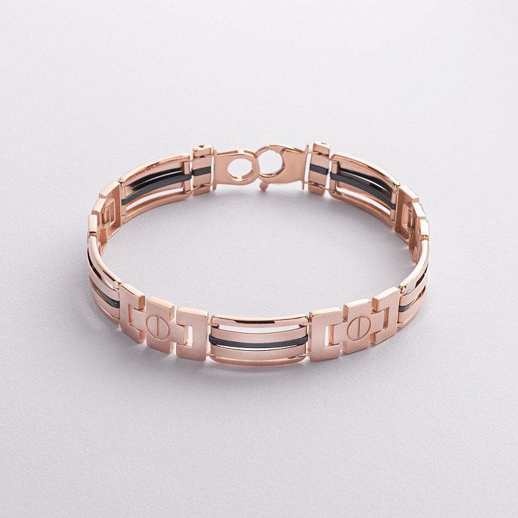 Чоловічий золотий браслет (онікс) б05576 від ювелірного магазину Онікс