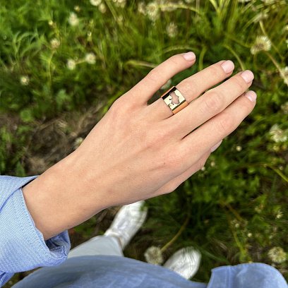 Каблучка "Моя Україна" у жовтому золоті к07038 №6