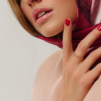 Кольцо с шариками в желтом золоте к06319 №2