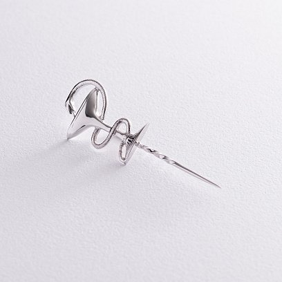 Медичний значок "Чаша зі змією" в білому золоті зак00351 №3