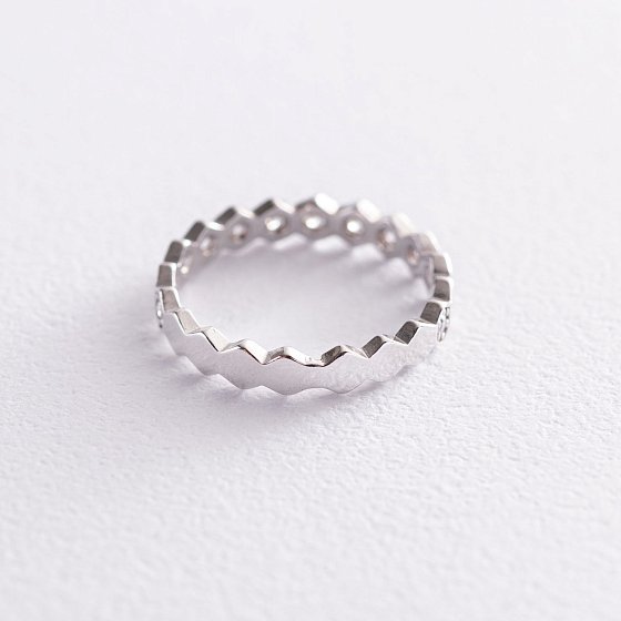 Серебряное кольцо "Грани" с фианитами 112575 №3