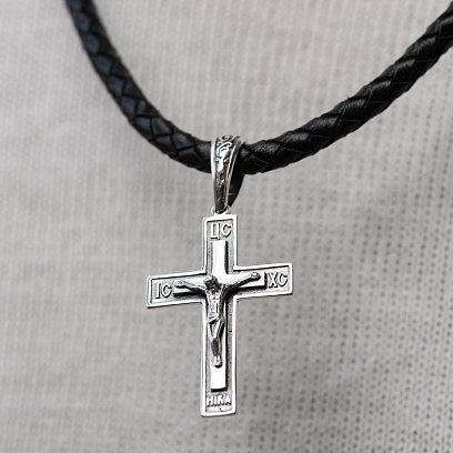 Серебряный крест с чернением 132728 №4