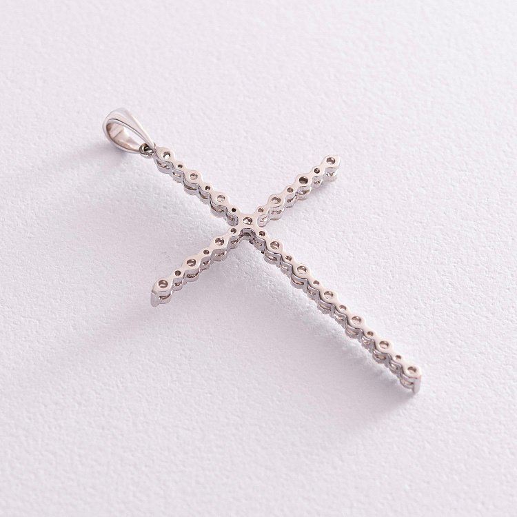 Золотой крестик с бриллиантами п256 от ювелирного магазина Оникс - 3